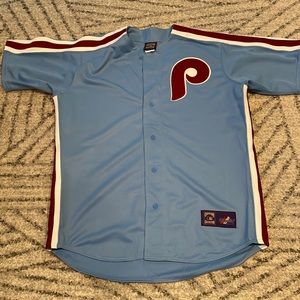Philadelphia Phillies retro baseball jersey.